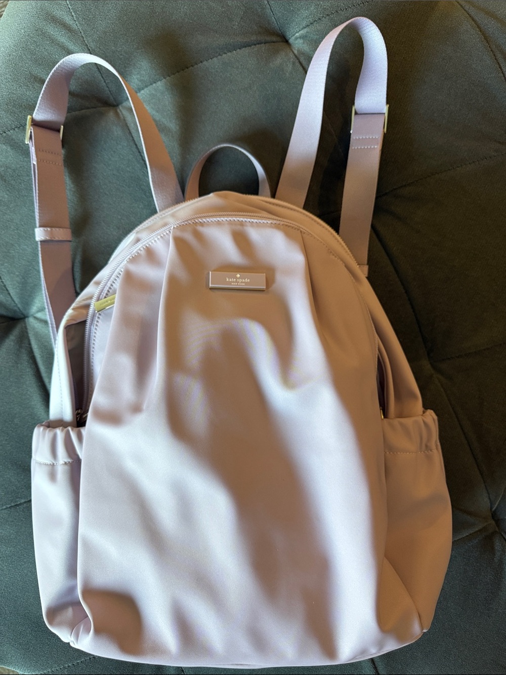 kate spade Lilac Nylon Backpack with silver Hardware